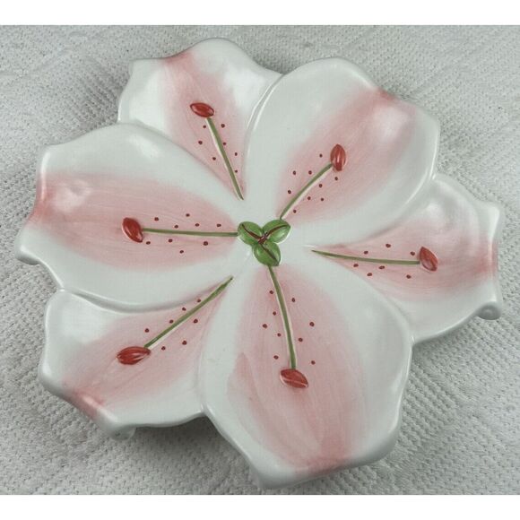 Department 56 Other - Department 56 "Signs of Spring" Ceramic Pink Lilly‎ Plate/Trinket Dish